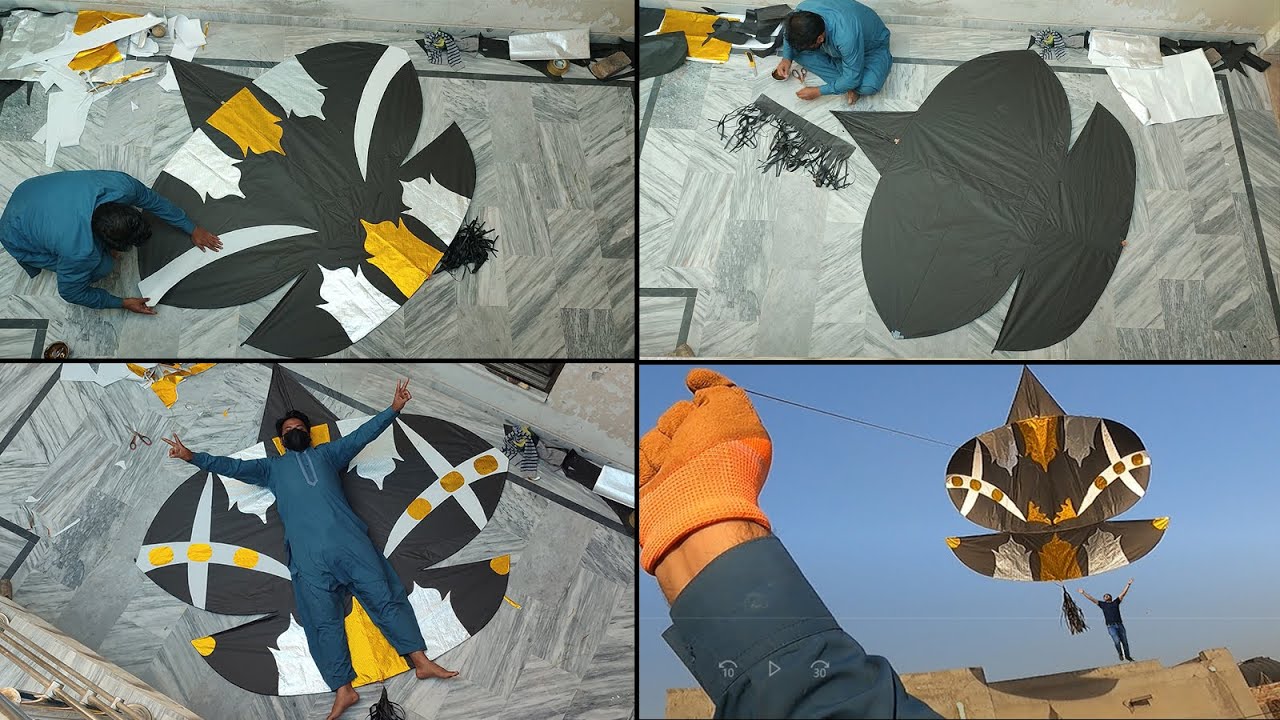 Step By Step very Big Patang making - 20 Ghithi Tukkal making at home - Tukal making and flying test