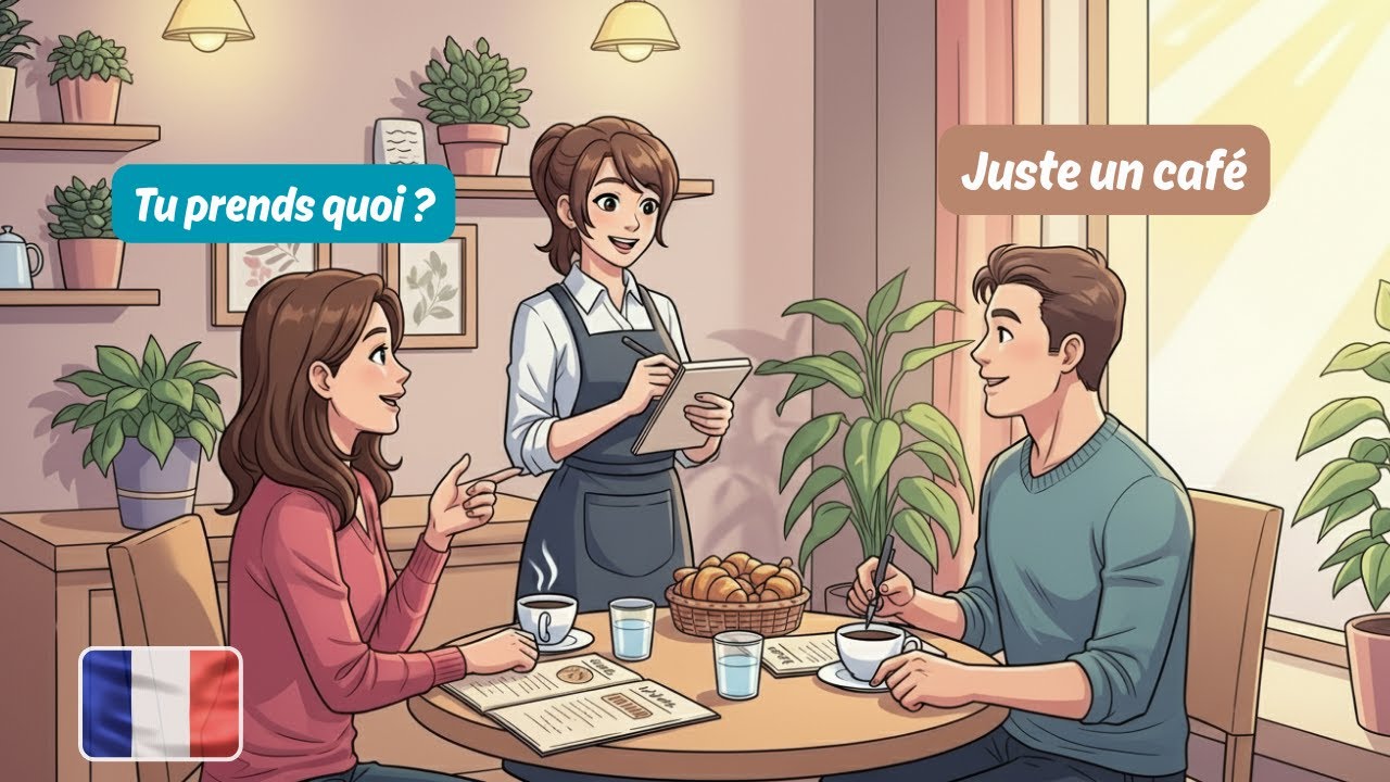 French Conversation for Beginners | At the Caf&eacute; (Au Caf&eacute;) with English Subtitles