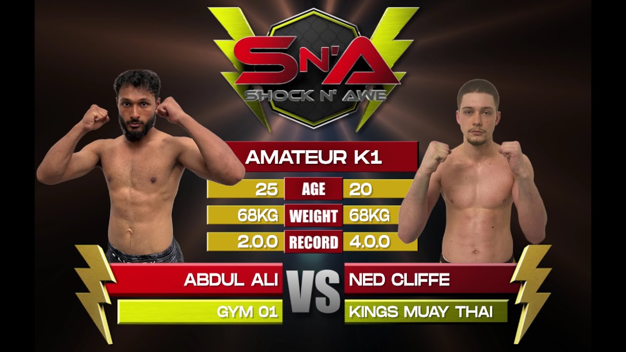 Shock N Awe 39 - Abdul Ali vs Ned Cliffe 68kg Amateur K1