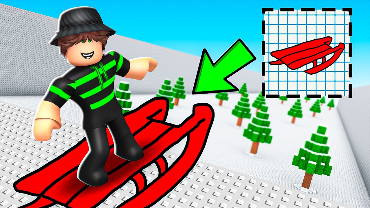 Roblox Draw a Sled And Slide DOWNHILL..(impossible)