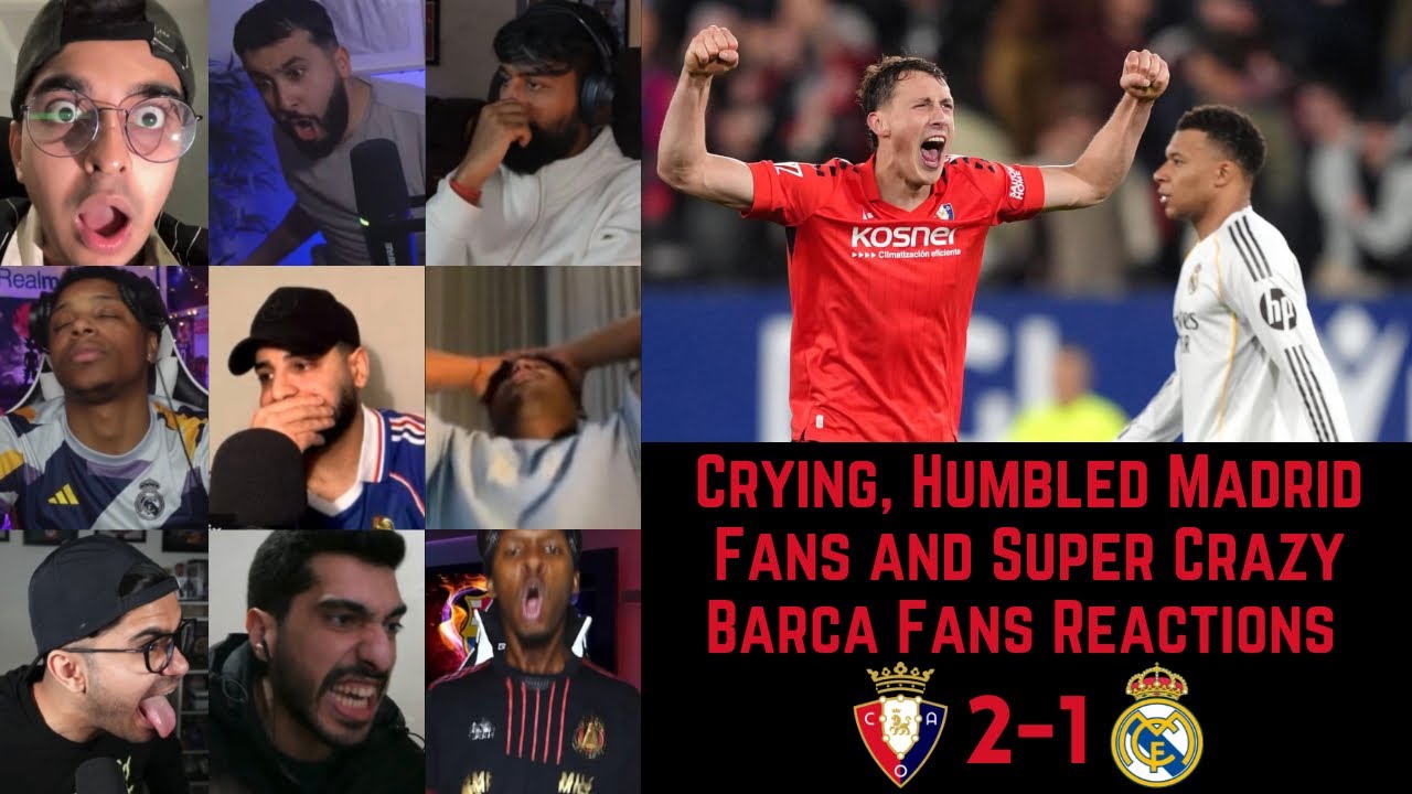 Crying, Humbled Madrid Fans and Crazy Barca Fans Reactions to OSASUNA 2-1 REAL MADRID | La Liga 