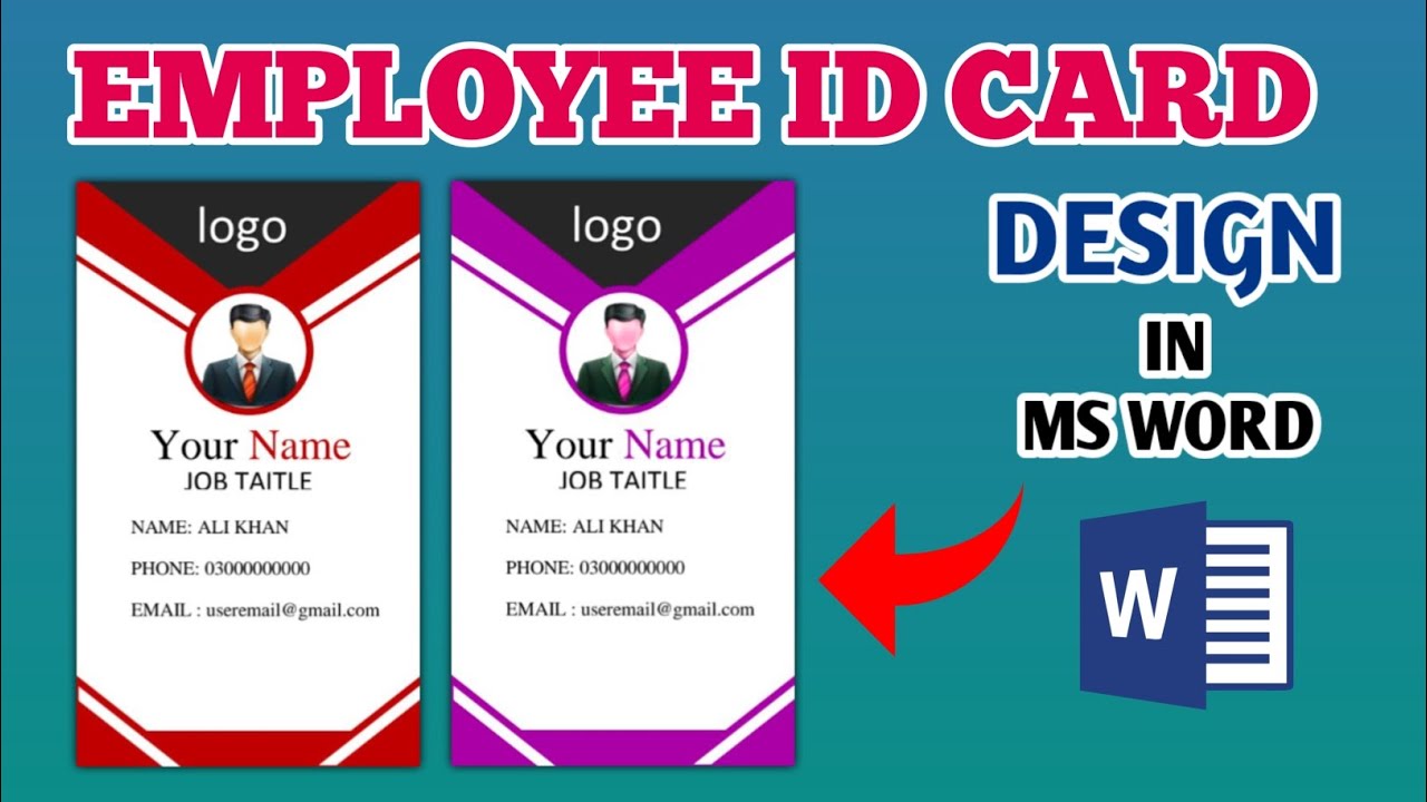 Create Professional Employee ID Card in MS Word | Easy ID Card Design Tutorial 2025