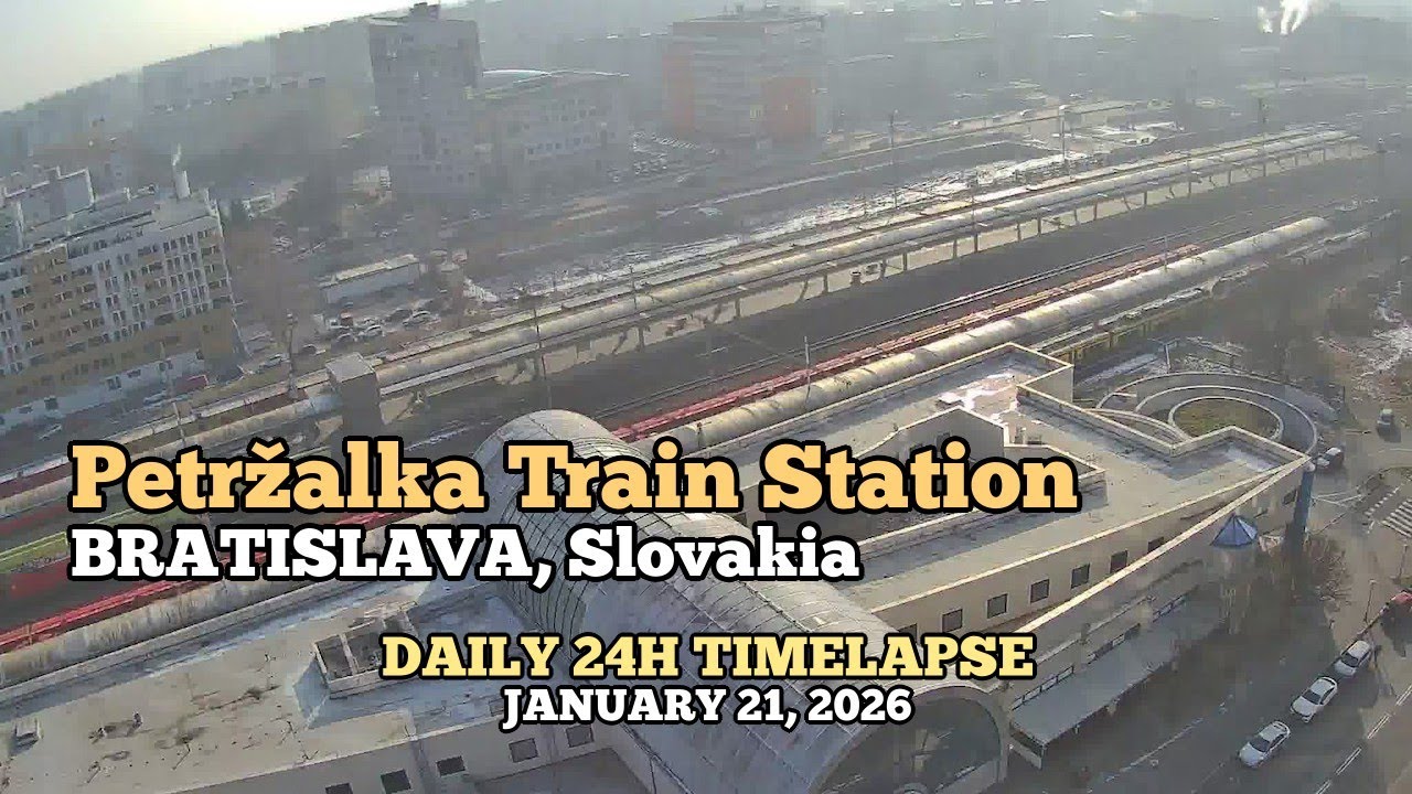 Petržalka Train Station - Daily Timelapse: January 21, 2026 [Bratislava, Slovakia]