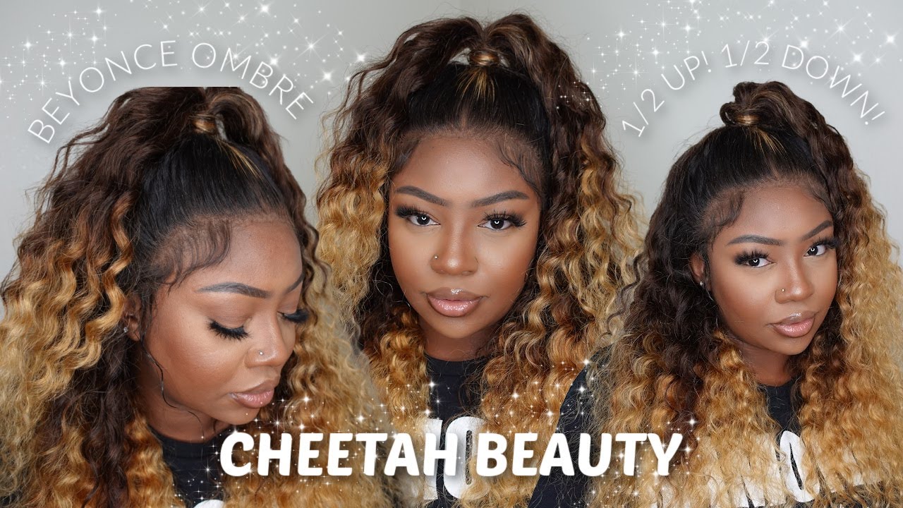 $149 for 24 inch! BEYONCE INSPIRED HALF UP/HALF DOWN LACE WIG INSTALL + STYLE | CheetahBeauty Hair