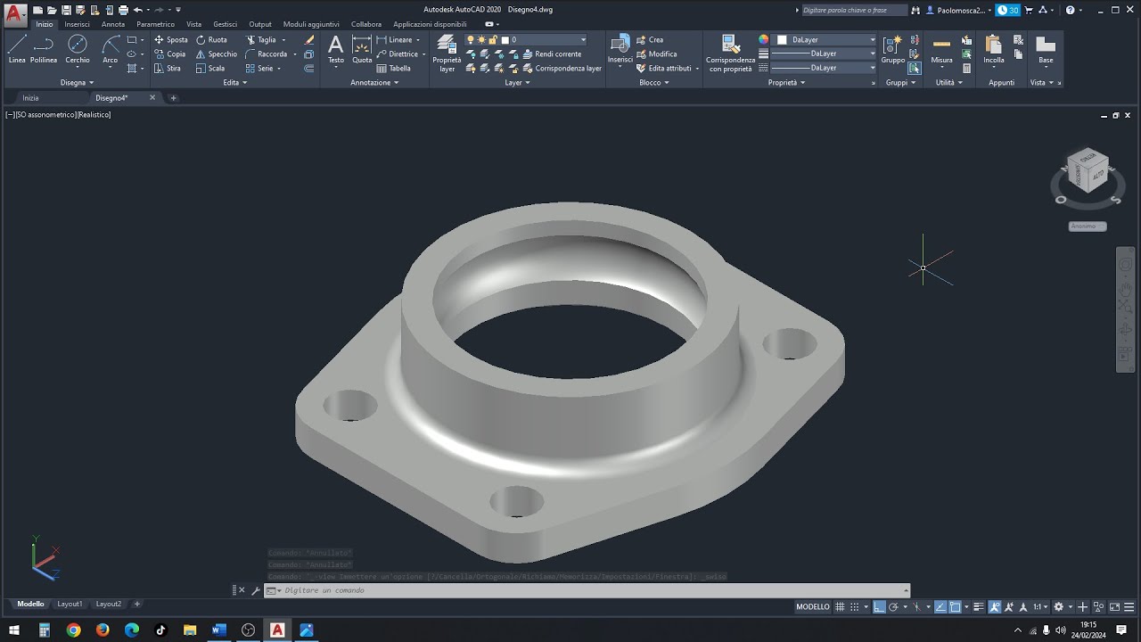 Realizziamo un SUPPORTO MECCANICO 3D su Autocad - Prof. Paolo Mosca
