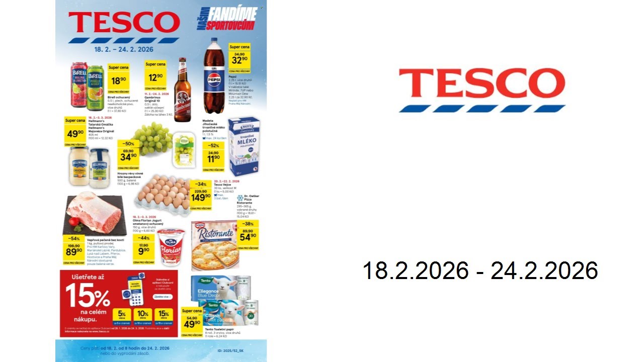 Leták TESCO - Fandíme našim sportovcům - 18.2.2026 - 24.2.2026