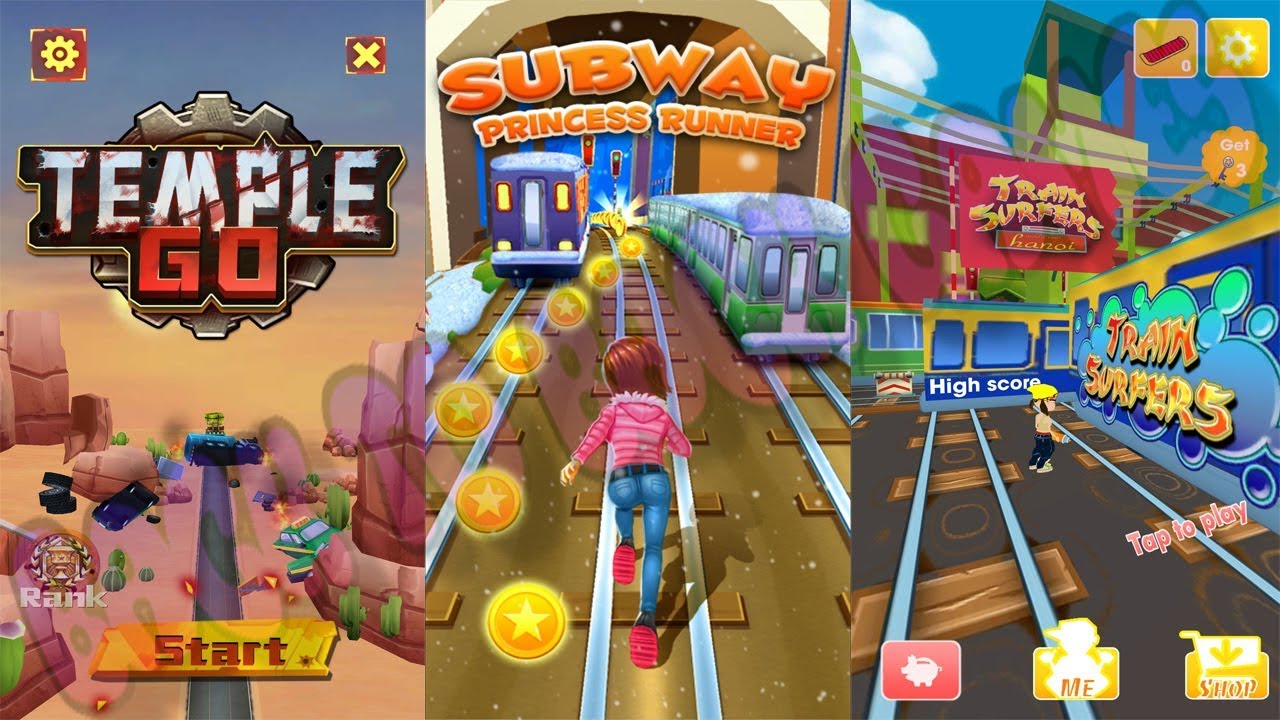 Tomb Girl Run 3D Escape vs Subway Princess Runner vs Subway Surf 2 Gameplay