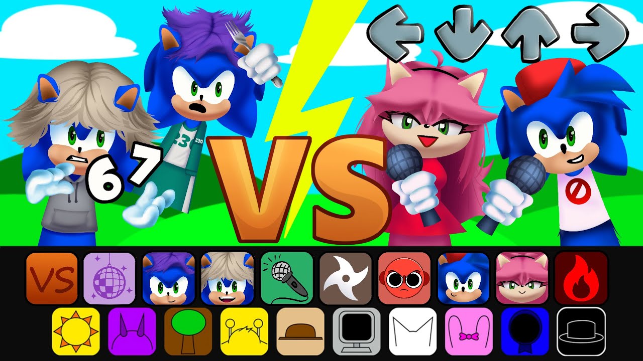 Sonic Sprunki Mod Battles - Squid Game Sonic VS FNF Amy / Incredibox Sprunki Part 5