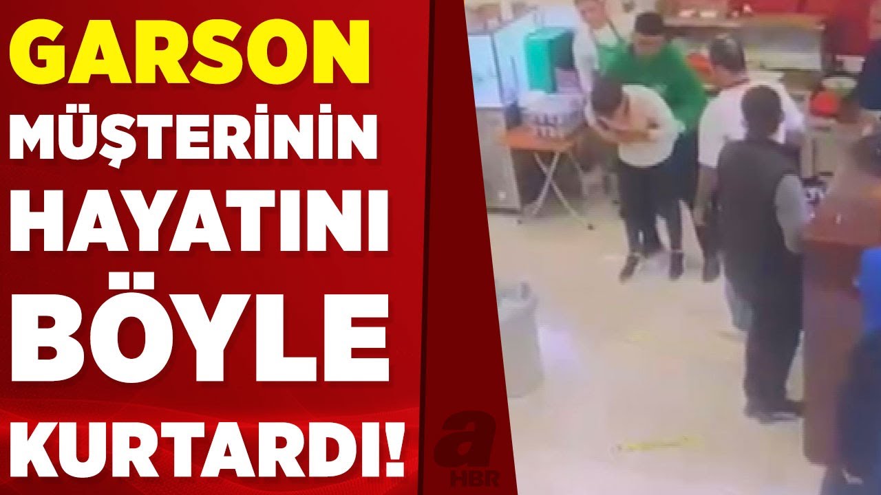 Soluk borusuna ekmek kaçan müşterisini 'Heimlich manevrası' ile kurtardı | A Haber