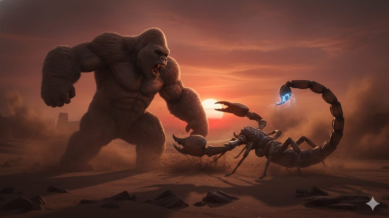 500-Meter Giant Gorilla Titan vs Giant Scorpion Titan 