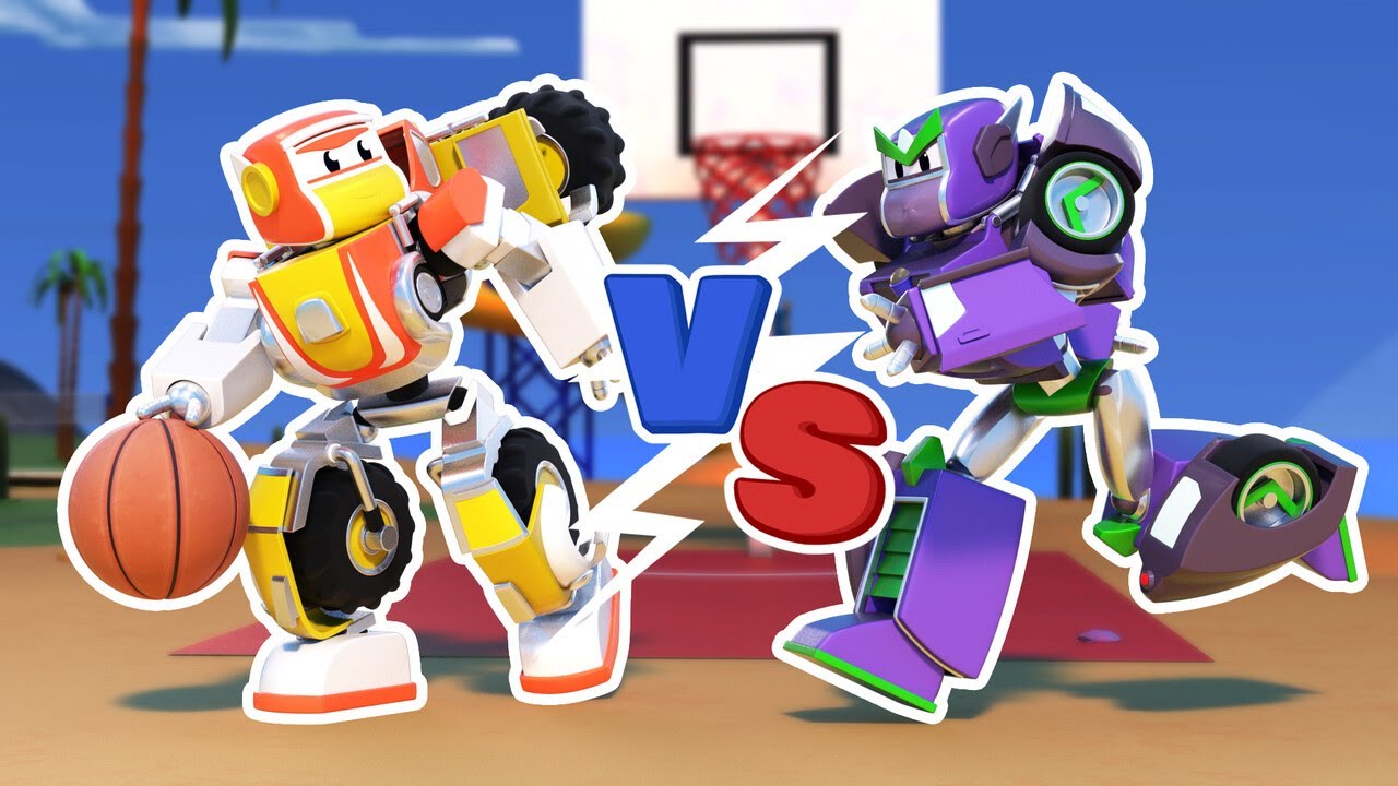 Batalha de BASQUETE de carros e ROBÔ
