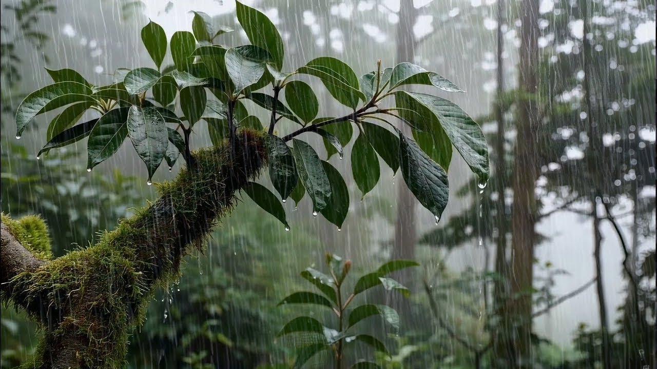 Tropical Rainforest Rainstorm 🌧️ Natural Sounds for Deep Sleep & Relaxation