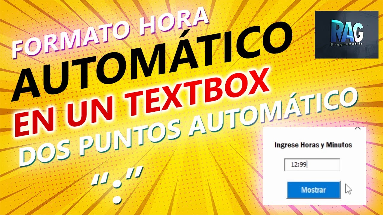 Textbox Excel con FORMATO de hora AUTOMÁTICA