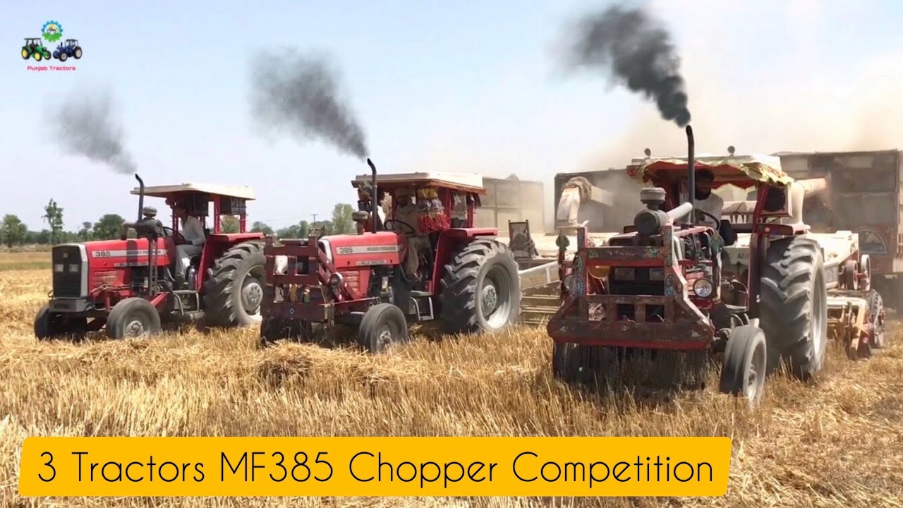 3 Tractors MF 385 | 85HP Straw Chopper Competition | Punjab Tractors