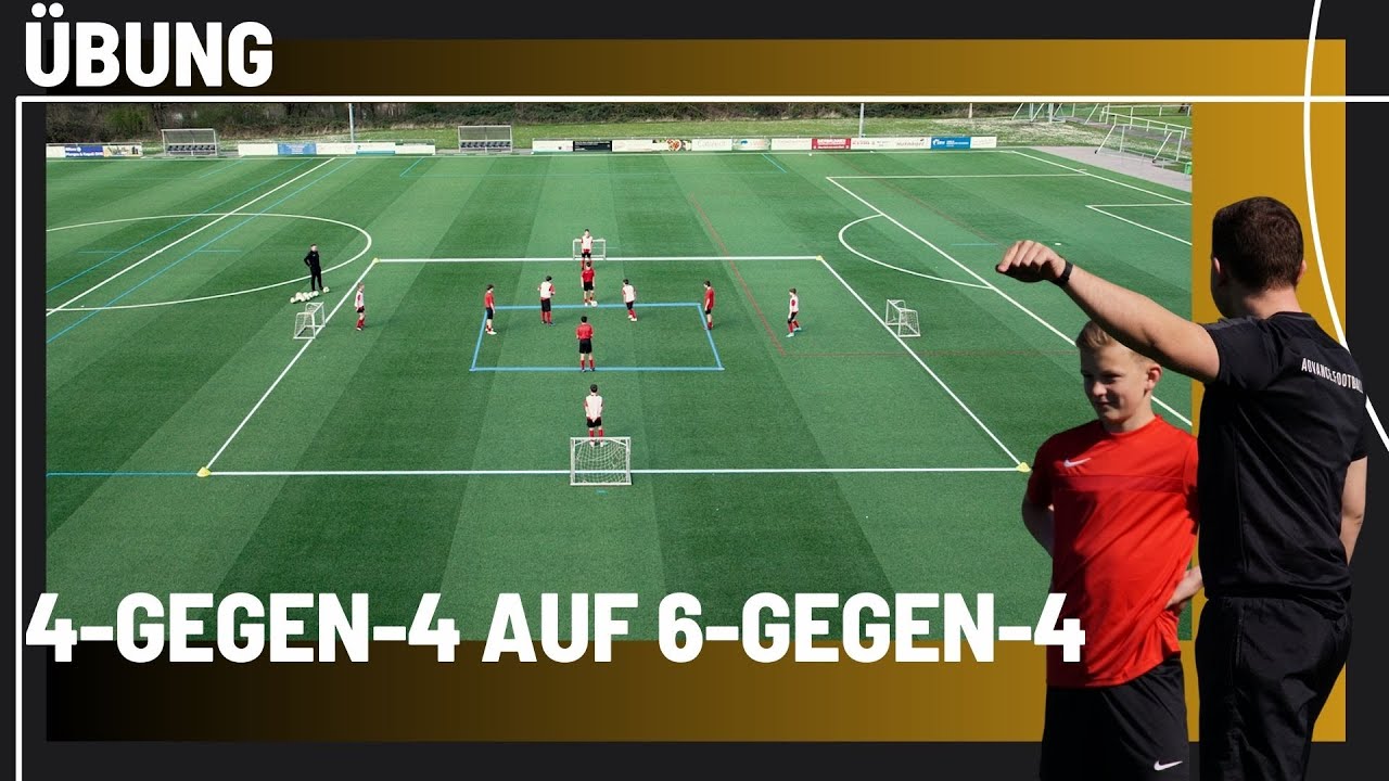 Gegenpressing & Umschalten trainieren | 4-gegen-2 auf 6-gegen-4 | Fußballtraining C-, B-, A-Jugend