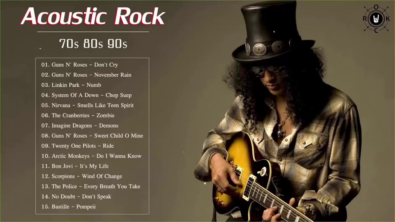 Rock ac&uacute;stico lento - Las mejores canciones de amor de rock lento de los 80 90_Full-HD