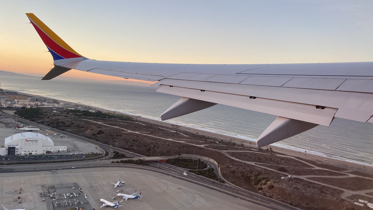 Southwest Airlines Boeing 737 MAX 8 Pushback, Taxi and Takeoff from Los Angeles (LAX)