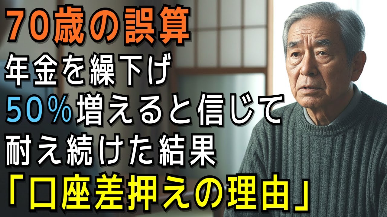 「70歳の誤算：家族のため年金を繰り下げた結果、口座を差し押さえられた理由」