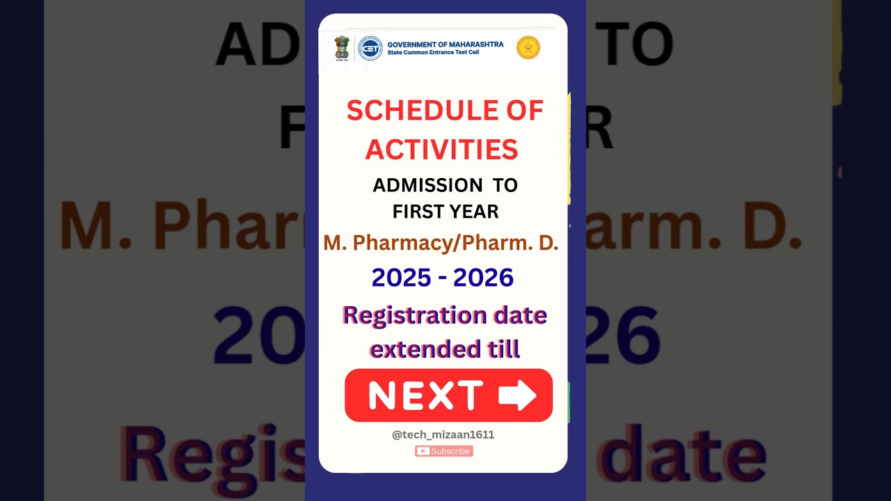 M Pharmacy Admission Date Extended 2025 | Cap Round Registration | 🎓 Cet cell | #pharmacy #admission