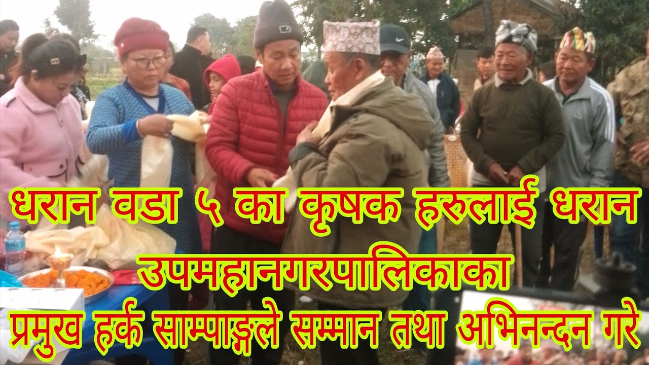 धरान उपमहानगरपालिकाको प्रमुख हर्क साम्पाङ ज्यु ले वडा ५ का कृषक हरु लाई सम्मान कार्यक्रम गर्‍यो ।