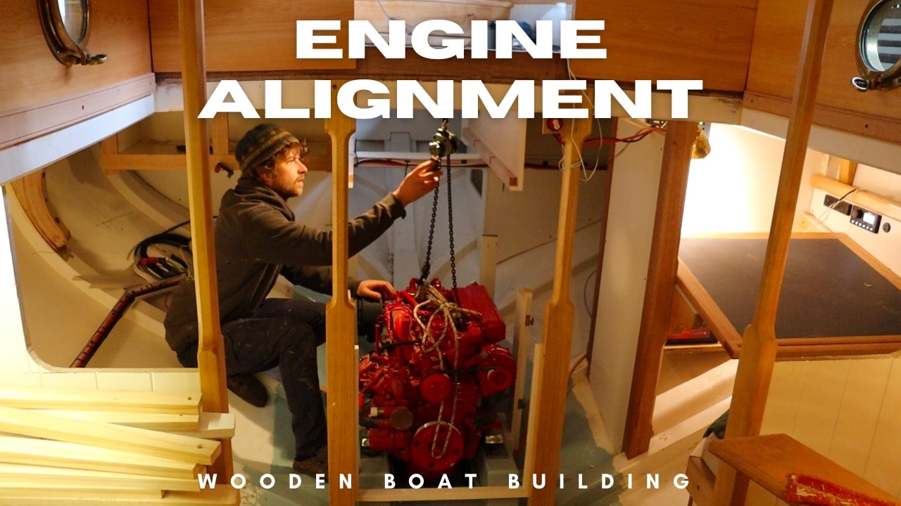 Installing and Aligning a Marine Diesel Engine, Propeller Shaft, Coupling and Cutlass Bearing EP 76