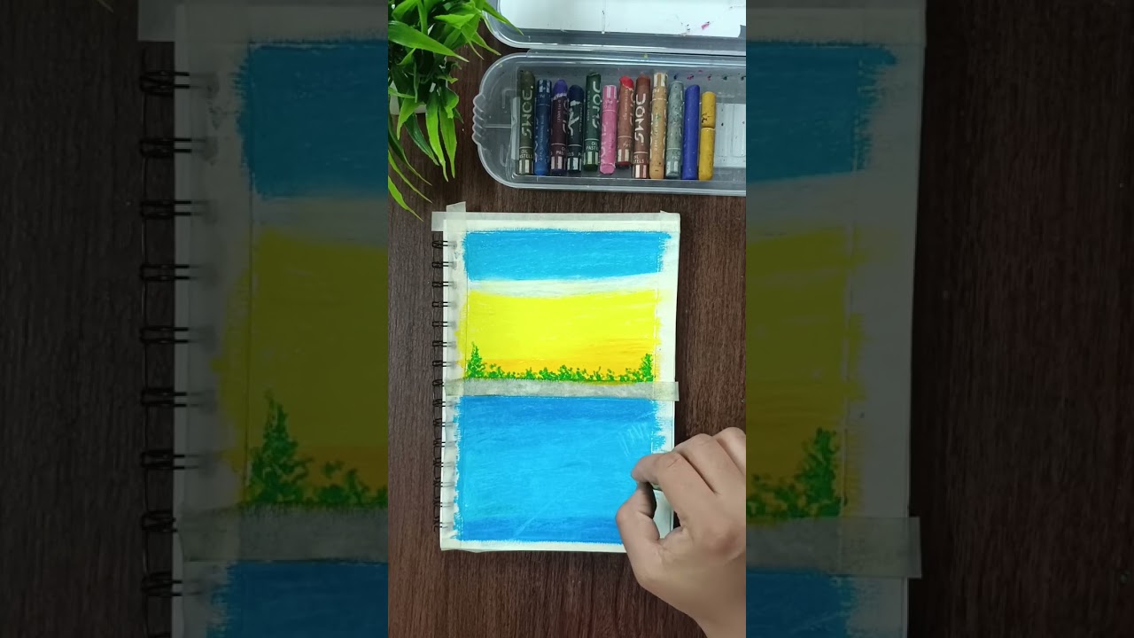 💦🌊 Waterfall Drawing | Waterfall Drawing With Oil Pastel | Waterfall Painting 🖌️🎨