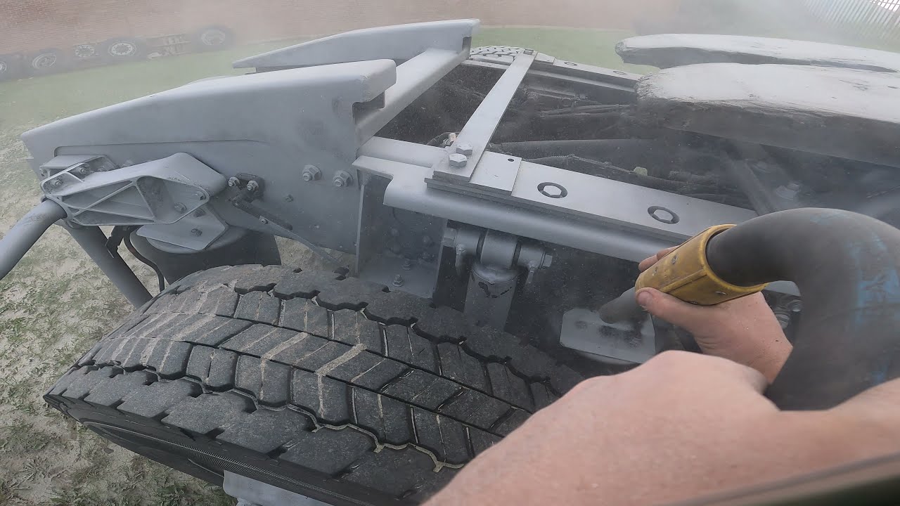 Rust & Paint Removal Truck Frame chassis SandBlasting semi artic tractor unit lorry wagon