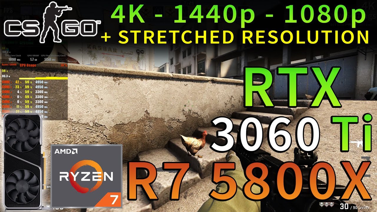 CS:GO | RTX 3060 Ti | Ryzen 7 5800X | 4K - 1440p - 1080p | Max & Low Settings