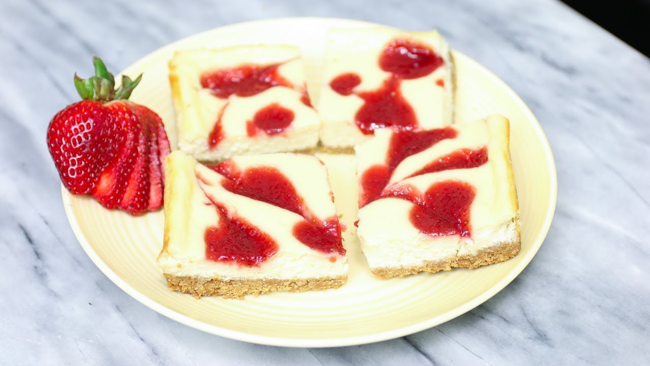 Strawberry Cheesecake Bars - Fresh Strawberry Jam