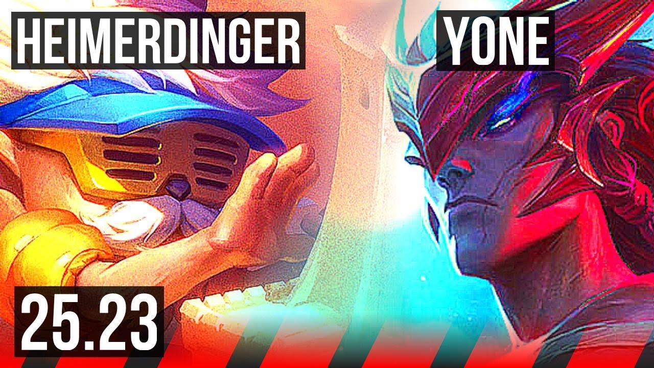 HEIMERDINGER vs YONE (TOP) | 7 solo kills, Legendary, 500+ games | KR Master | 25.23