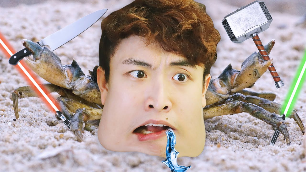 【螃蟹大戰🦀】🤣當螃蟹成為地球上最強生物！還有「激光劍」？打到流口水了...FIGHT CRAB