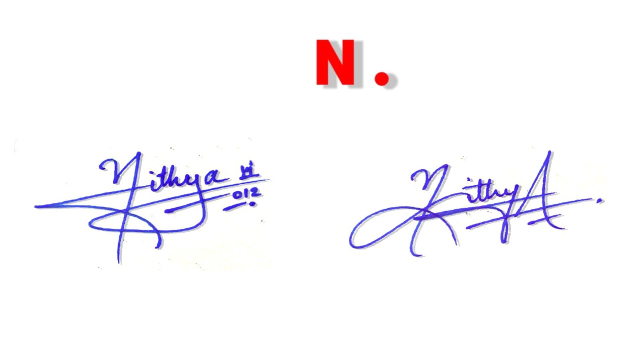 Nithya name signature style | Nithya stylish signature | N signature style #signature #design