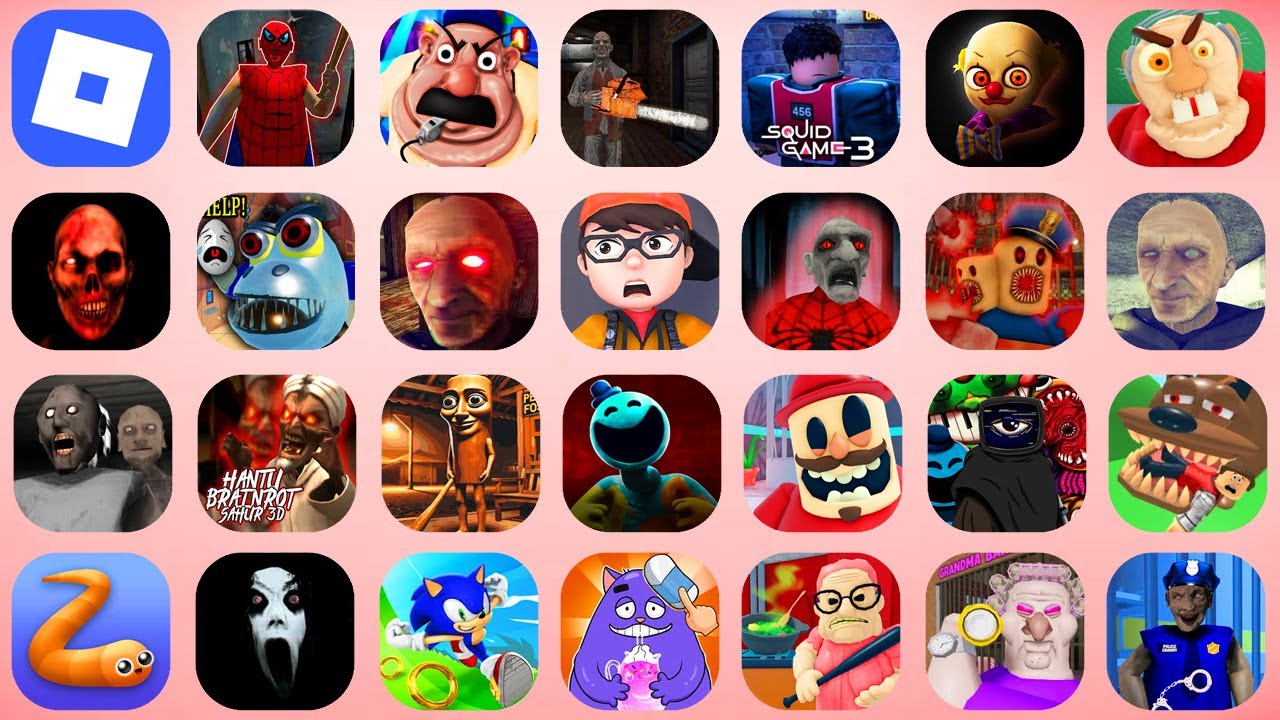 RONLOX,BOB THE DENTIST,slither.io,Slendrina:The Cellar,Sonic Dash,Granny Prison,Hantu Brainrot Sahur