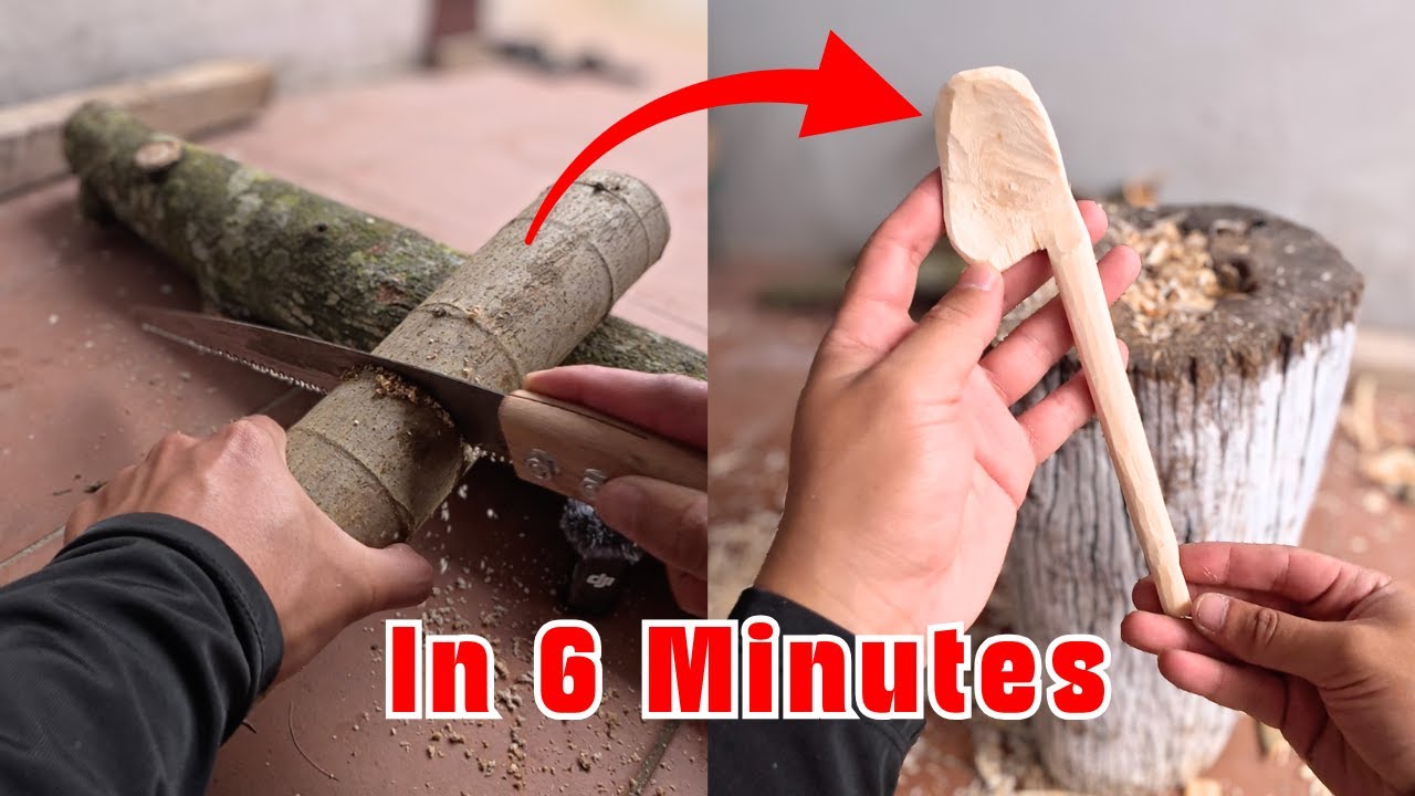 Spooncarving challenge me: Can I carve a whole spoon in 6 minutes?