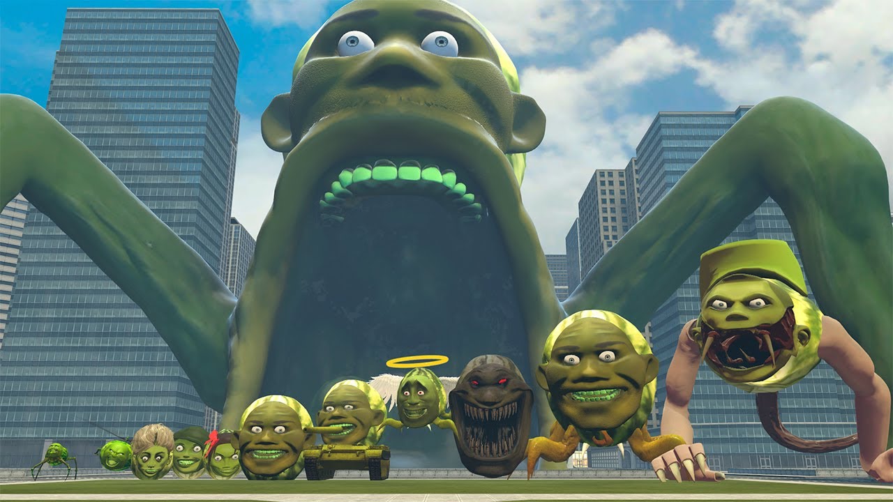 SIZE COMPARISON ALL LIN GANG MELON FAMILY VS ALL ITALIAN BRAINROTS ANIMALS FAMILY IN GARRY'S MOD!
