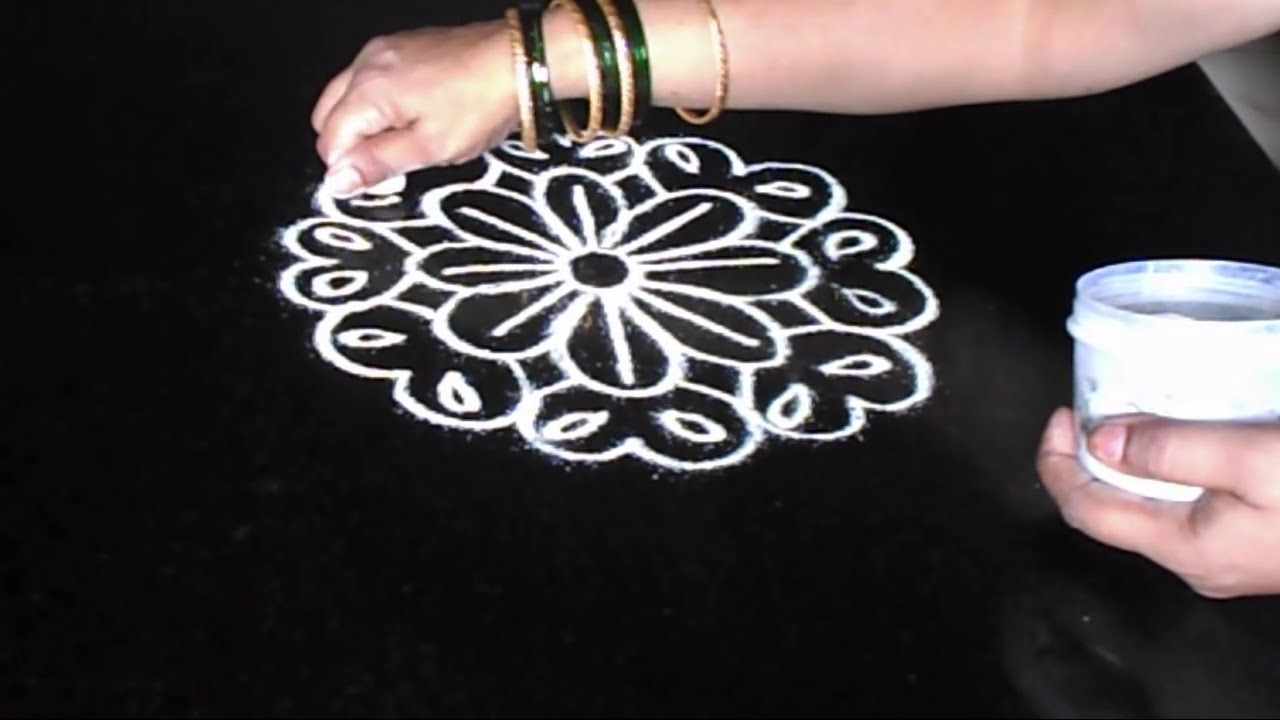 Simple free hand rangoli for Diwali