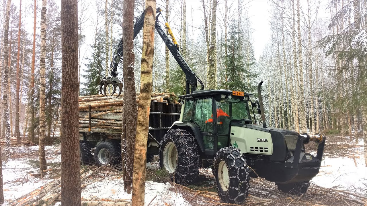 Valtra 6300 ja JYSKY lumisella leimikolla, osa 3/4.