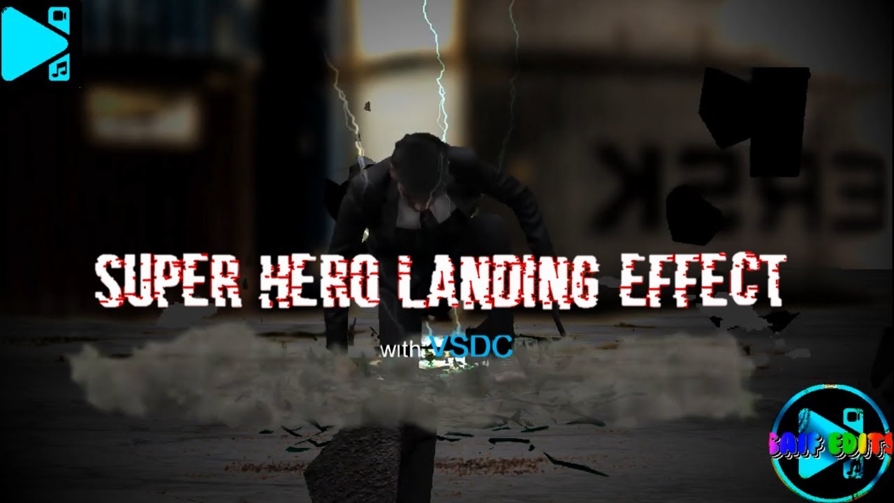 Superhero Landing effect made with VSDC | VSDC templates