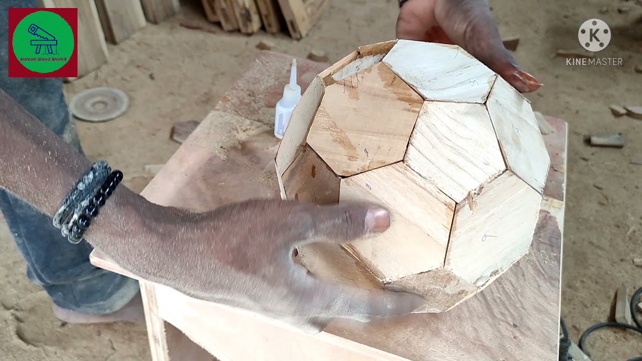 Making wood Football.. How to make Ball with wood..