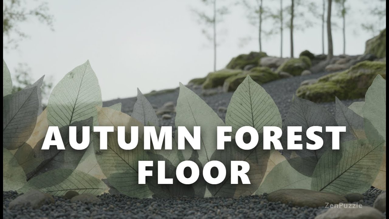 Leaves & Foliage Textures Serene Autumn Forest Floor with Mossy Roots and Fallen Leaves