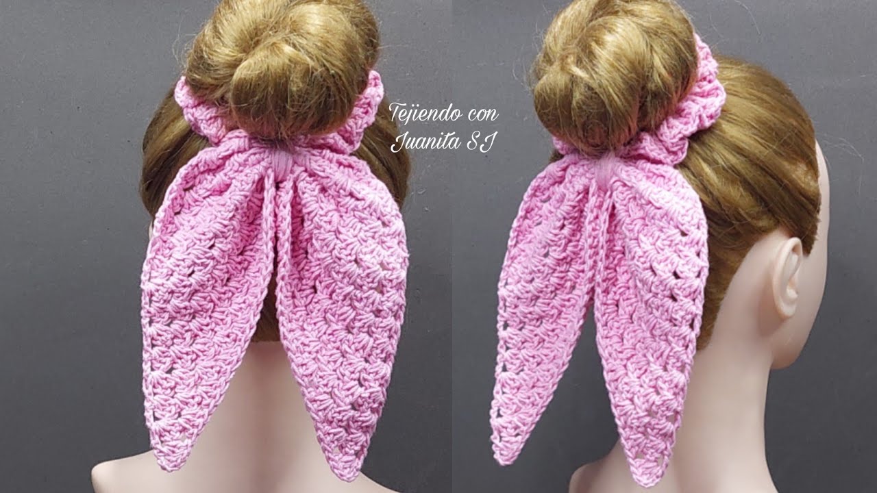 Cómo tejer un Moño coletero a crochet #tejido #crochet #juanitasj #diy