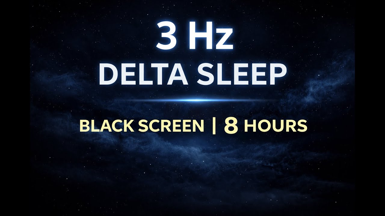 Pure Binaural Beats 3 Hz (Delta) | Deep Sleep Sound | Black Screen | 8 Hours