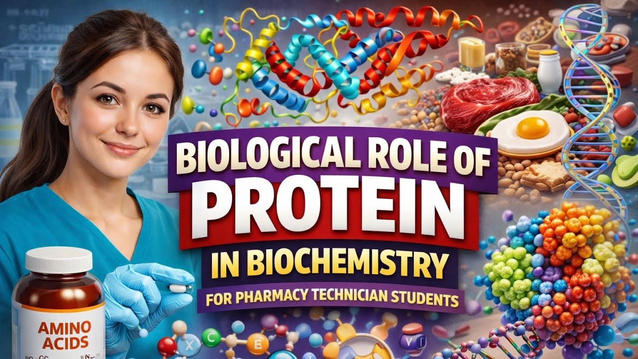 Biological role of protein in biochemistry for the pharmacy technician students