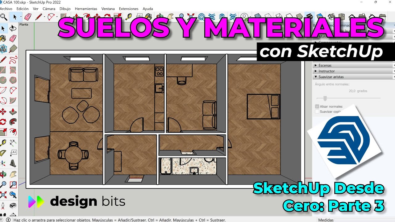 SKETCHUP DESDE CERO: SUELOS Y MATERIALES EN SKETCHUP