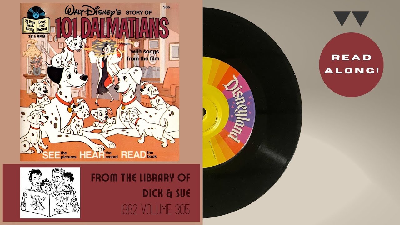 101 Dalmatians (1982) | Disneyland Little Long-Playing Record 305 | Read-Along Vinyl Record
