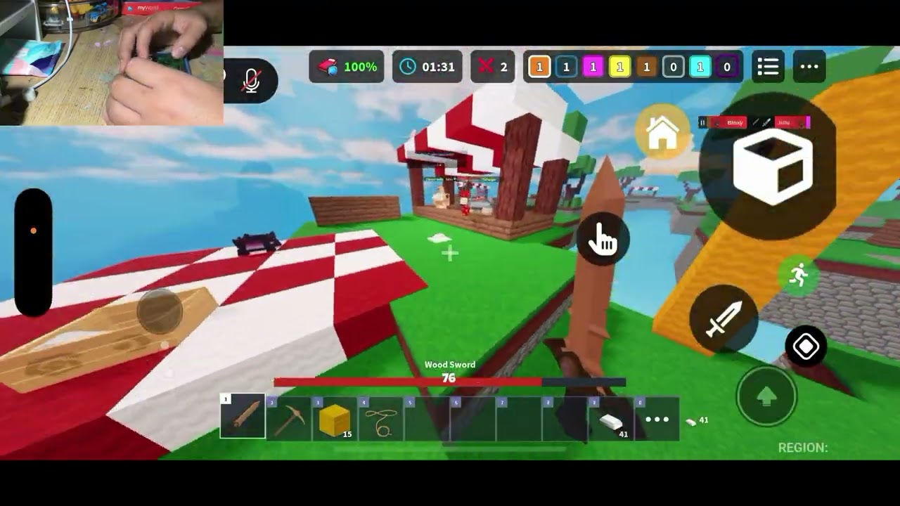 How to be good at Bedwars on mobile (Roblox Bedwars)