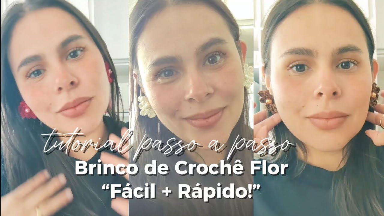 Brinco de Crochê Flor Fácil e Rápido 🌸 | Crochet Flower Earring Tutorial | 