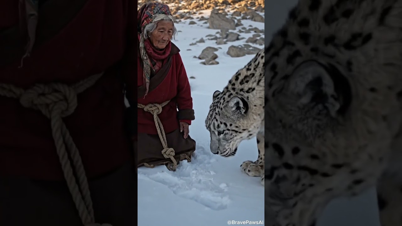 The old woman and her mastiff rescue the mother snow leopard. #herodog #animals #cute