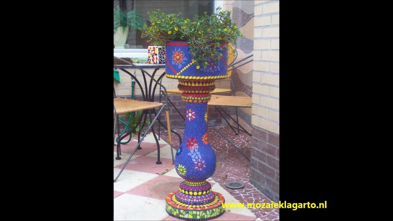 Mozaiek Lagarto Bloempot van beton