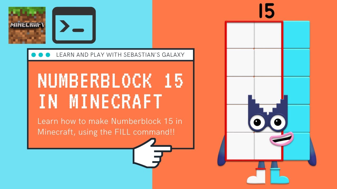Build Giant Numberblock 15 in Minecraft with FILL command